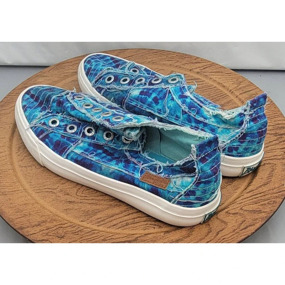 Blowfish Malibu Play Turquoise Tie Dye Denim Slip-On Shoes Women's 6.5 ZS-0061 - Picture 6 of 13